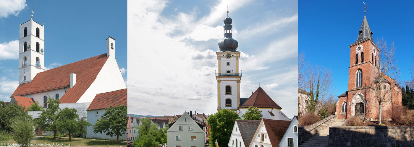 Drei Dekanatskirchen ; ©: Thilo Hierstetter, Sandra Hirschke, Ulrike Dittmar Drei Dekanatskirchen