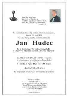 Todesanzeige Jan Hudec